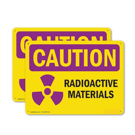 Signmission Radiation & Laser Sign, 7 in H x 10 in W, Aluminum, Rectangle OS-2PACK-CR-A-710-L-10189